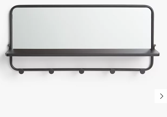 John Lewis Coat Hook Shelf with Mirror, Black – Helios Products Ltd